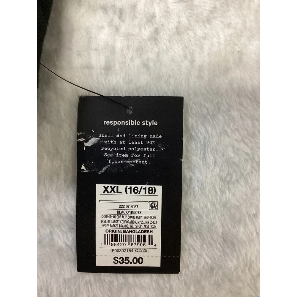 Art Class Kids‎ Black Double Breasted Pea Coat Jacket XXL 16/18 New With Tags